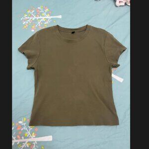 Olive Green Crew Neck Short-Sleeve T-Shirt
